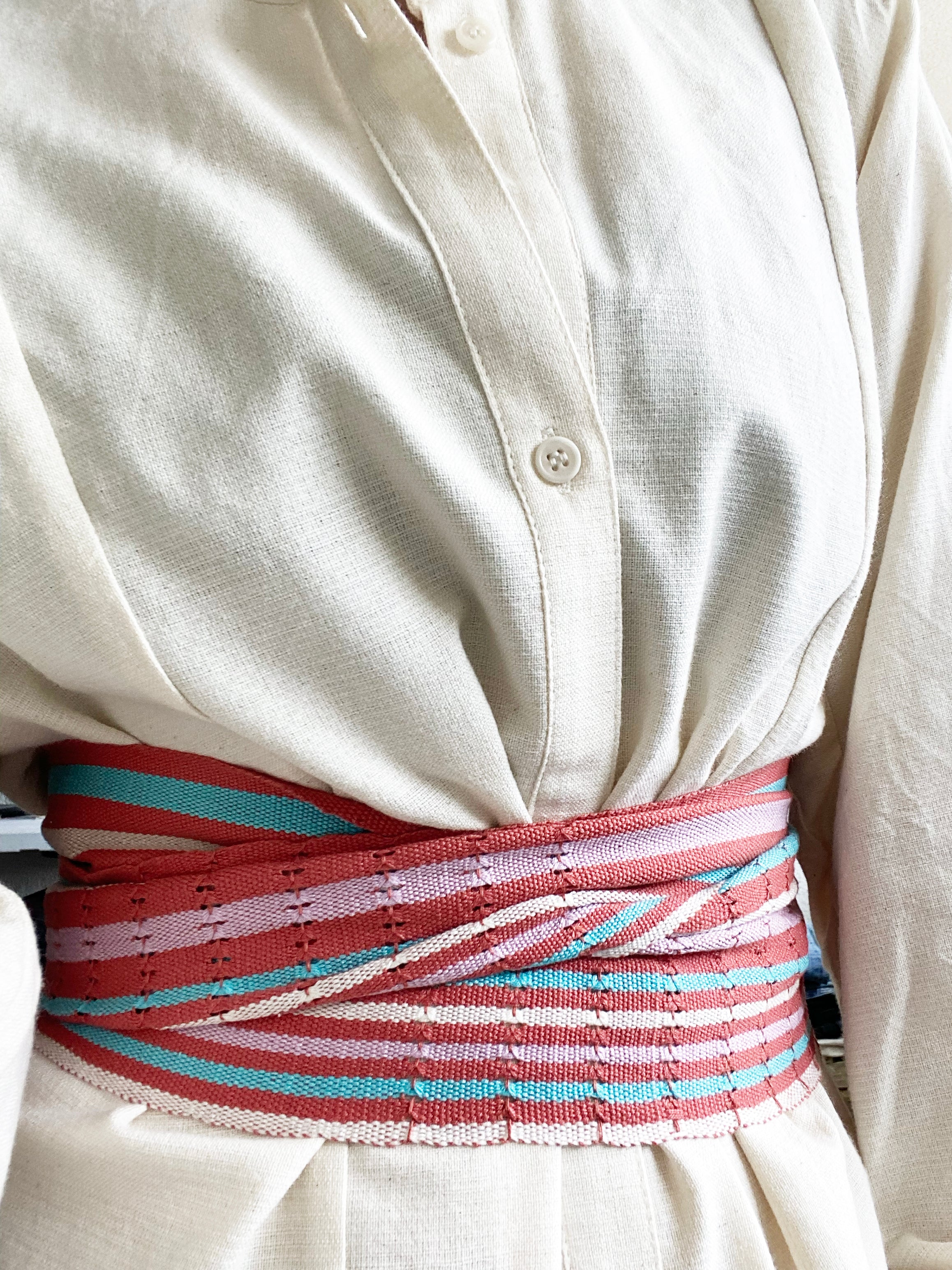 HANDWOVEN STRIPE TIE-BELT