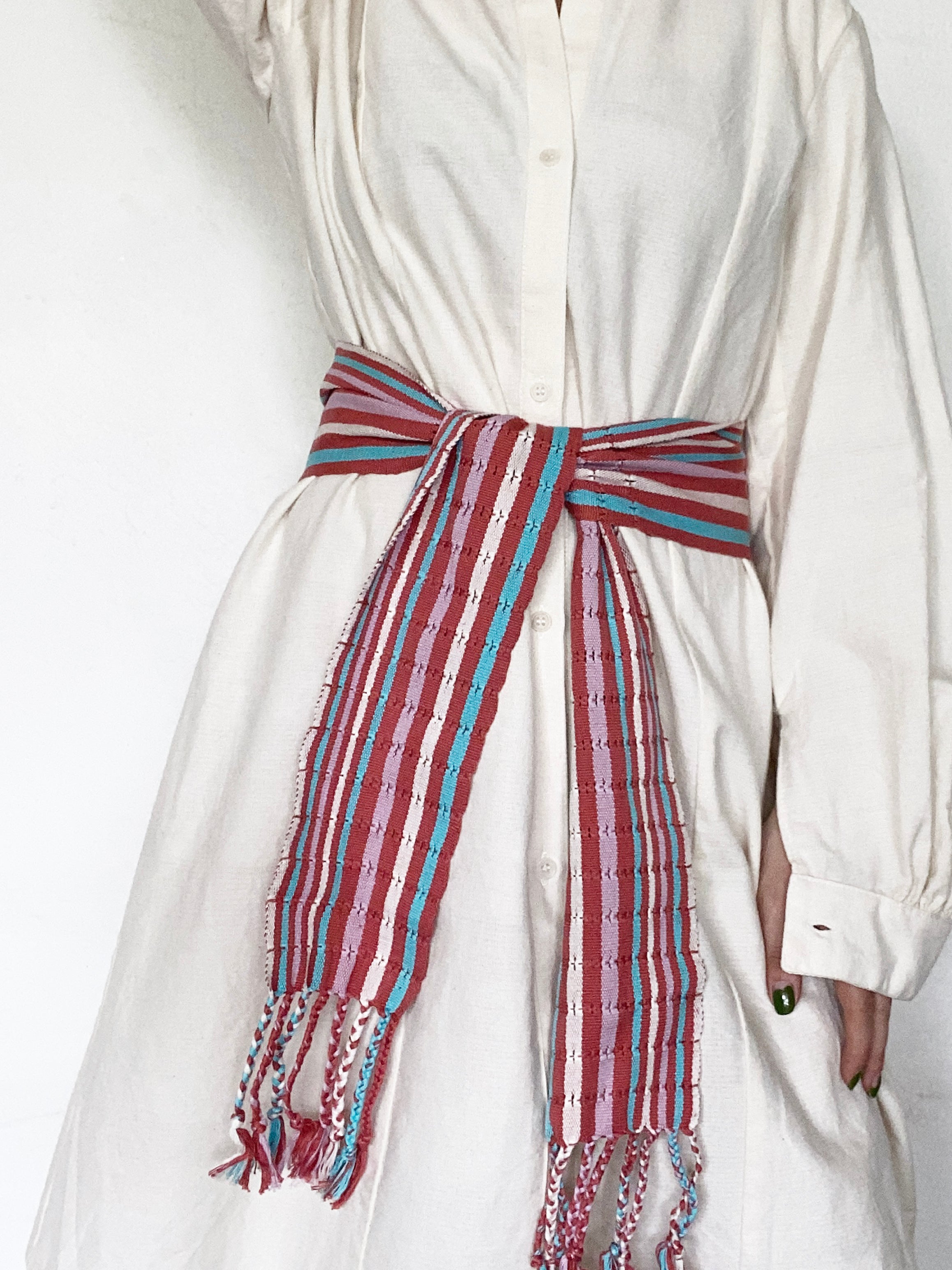 HANDWOVEN STRIPE TIE-BELT