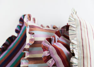 FRILLY STRIPE CUSHION COVERS